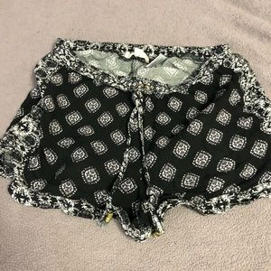 Black and white shorts